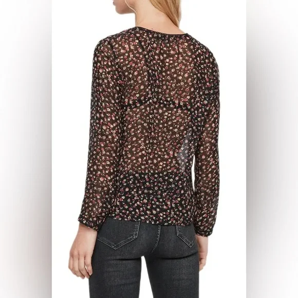 ALLSAINTS Eliana Ditz Floral Top NWT S Pink - Picture 2 of 6